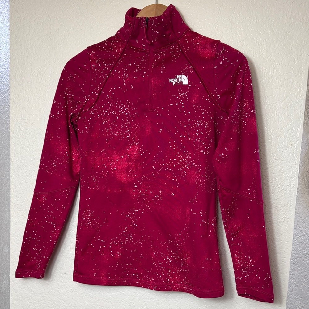 The North Face Maroon Speckled Half-Zip Pullover